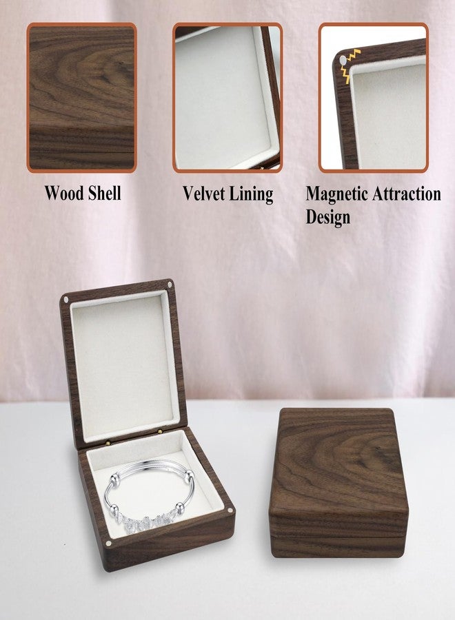 WisePoint Bracelet Boxes, Random Colors WoodBracelet Holder Bracelet Box, Square Bracelet Display Case Jewelry Boxes for Bracelets, Vintage Jewelry Boxes Bangle Box (black or white) - Image 3