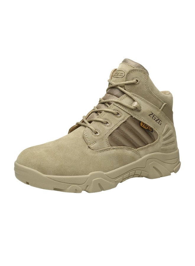 NIBEMINENT Men's Anti Smashing Anti Piercing Combat Boots Outdoor Desert Boots Wear-resistant Protective Work Boots Steel Toe Shoes Safety - Image 1