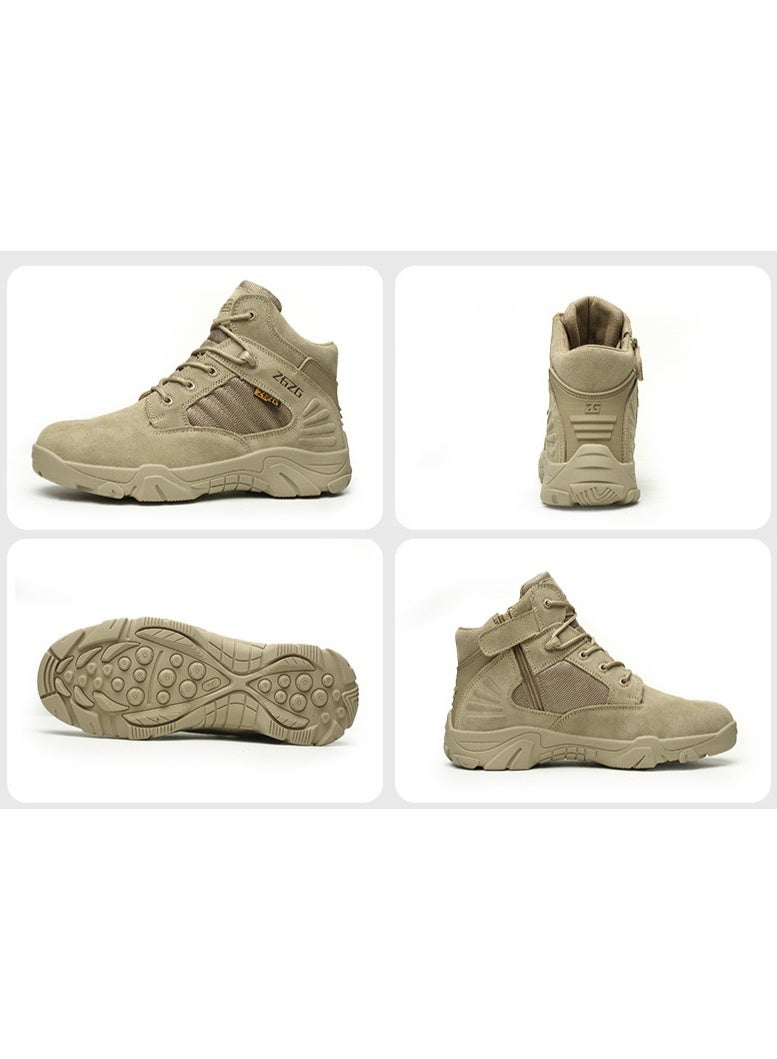 NIBEMINENT Men's Anti Smashing Anti Piercing Combat Boots Outdoor Desert Boots Wear-resistant Protective Work Boots Steel Toe Shoes Safety - Image 2