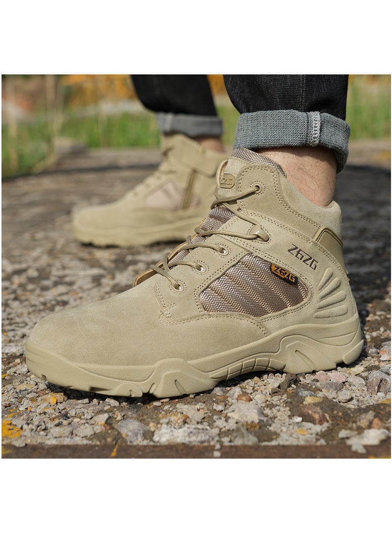 NIBEMINENT Men's Anti Smashing Anti Piercing Combat Boots Outdoor Desert Boots Wear-resistant Protective Work Boots Steel Toe Shoes Safety - Image 3