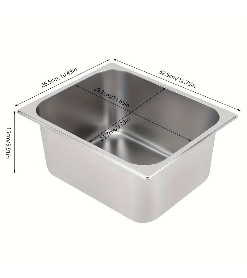 3pcs Silvery Stainless Steel 1 2 Size Perforated Steam Pan Hotel Prep Table Set - Image 3