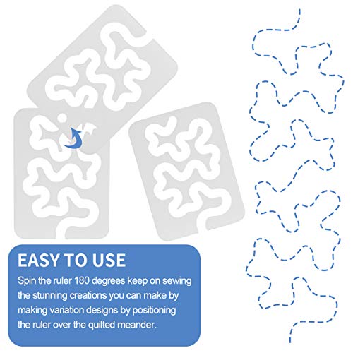 CYCHIRV Using Quilting Templates Sewing Machine Domestic Free Motion Quilting Templates Rulers Transparent for A Simple Meander and A Great Secondary Quilting Design - Image 5
