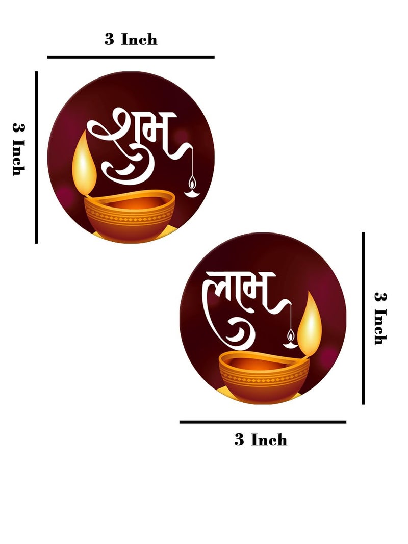 999Store shubh labh Round Shape with Dipak Art for Diwali puja and Door Entrance shubh labh (SLP031) - Image 5