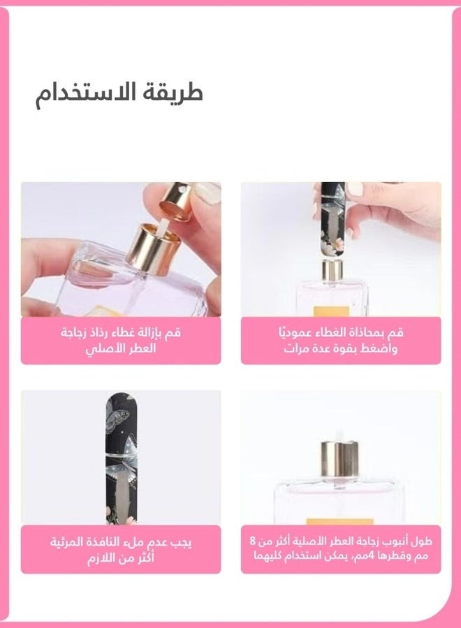 3PCS 5ML Portable Refillable Perfume Spray Bottles Mini Floral Butterfly Atomizer for Travel Pocket-Sized Fragrance Dispenser for Women Easy Pump Refill - Image 2