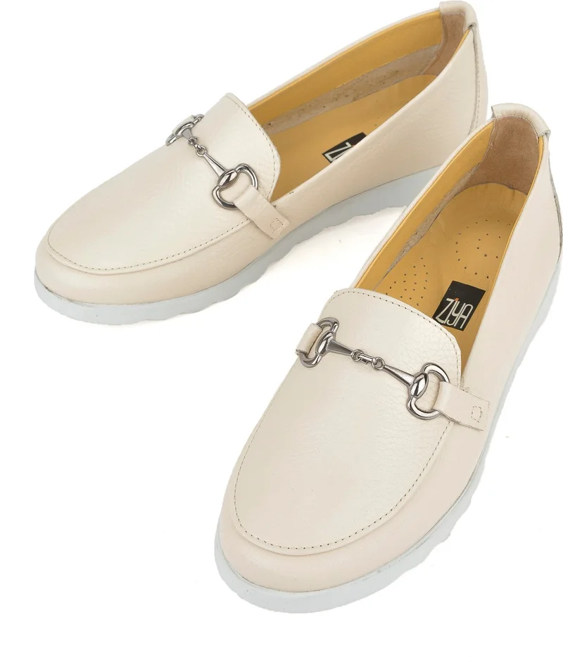 Ziya , Women's Genuine Leather Casual Shoes 1411022Z2072 Beige