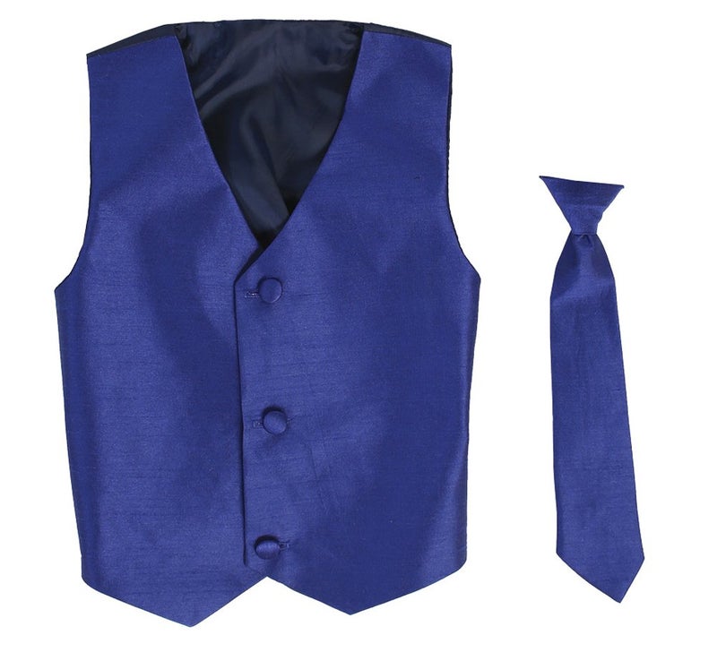 Lito Vest and Clip On Baby Boy Necktie set - ROYAL - L/XL 12-24 Months - Image 1