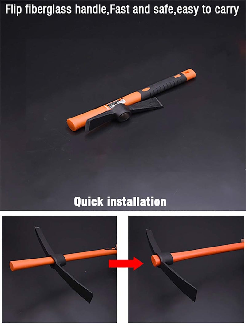 Harden 400 grams Garden Agriculture Mini Cutter Mattock tool with 38cm Ergonomic Fiberglass Handle - Forged Fine Grain Steel Head – 590614 - Image 4