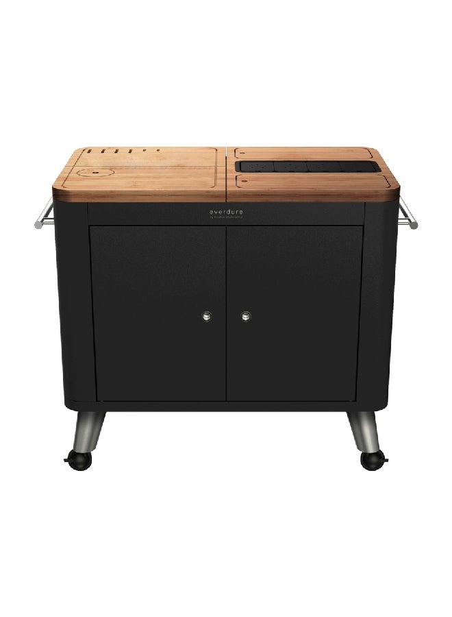  ايفرديور مطبخ تحضير متنقل للاستخدام الداخلي/الخارجي باللونين الأسود والبني، وبأبعاد 95 × 101.2 × 55.2 سم HBPKB - Image 1