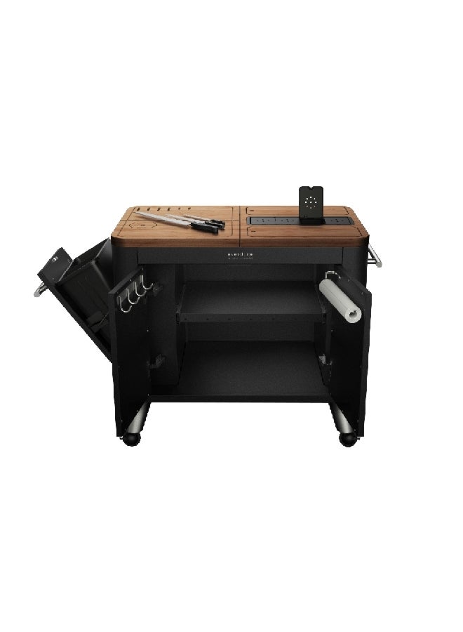  ايفرديور مطبخ تحضير متنقل للاستخدام الداخلي/الخارجي باللونين الأسود والبني، وبأبعاد 95 × 101.2 × 55.2 سم HBPKB - Image 3