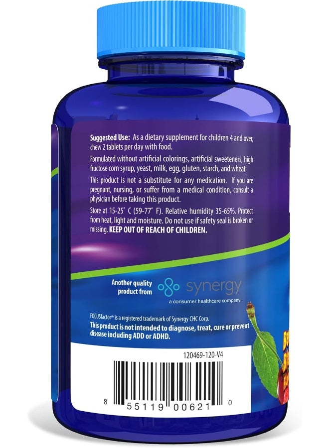 Focus Factor Kids Extra Strength Daily Chewable For Brain Health Support, 120 Count - Image 3