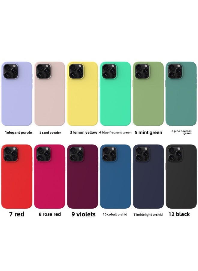 مناسبة لهاتف AppleFor Iphone 16 E Pro Max Plus حافظة واقية من السيليكون السائل بلون سادة بسيط اللون: بنفسجي - الموديلات المطبقة: لهاتف Iphone 16 E