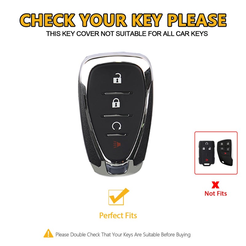FT FUNTOR for Chevy Key Fob Cover,4 Buttons TPU Key Cover with Silver Edge,Compatible with Chevrolet Equinox Bolt Sonic Trax Blazer Trailblazer Cruze Traverse Volt with Keychain (B-Pink) - Image 2