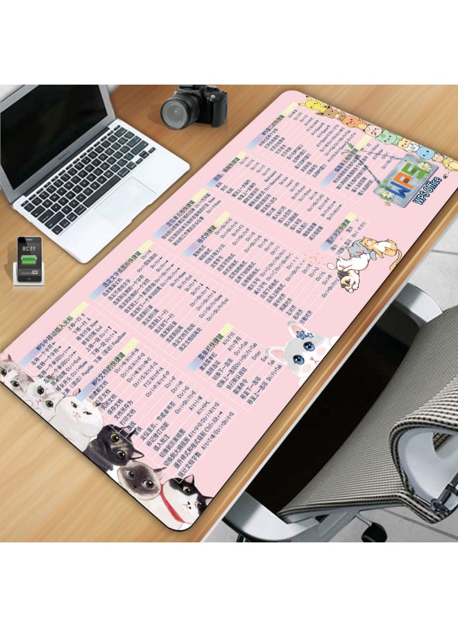 Mouse Pad A Generation Of Personalized Large Shortcut Keys Office Cute Advertising Small Oversized Game Pad-Color:90*40*0.5cm-Pattern:Office Software Shortcut Keys