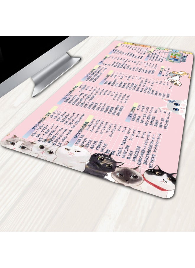 Mouse Pad A Generation Of Personalized Large Shortcut Keys Office Cute Advertising Small Oversized Game Pad-Color:90*40*0.5cm-Pattern:Office Software Shortcut Keys