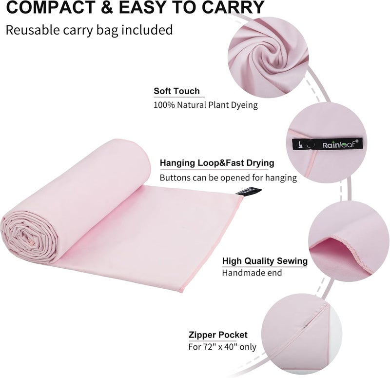 Rainleaf Microfiber Towel Perfect Travel & Gym & Camping Towel. Quick Dry - Super Absorbent - Ultra Compact - Lightweight. Suitable for Trip, Beach, Shower, Backpacking, Pool - Image 3