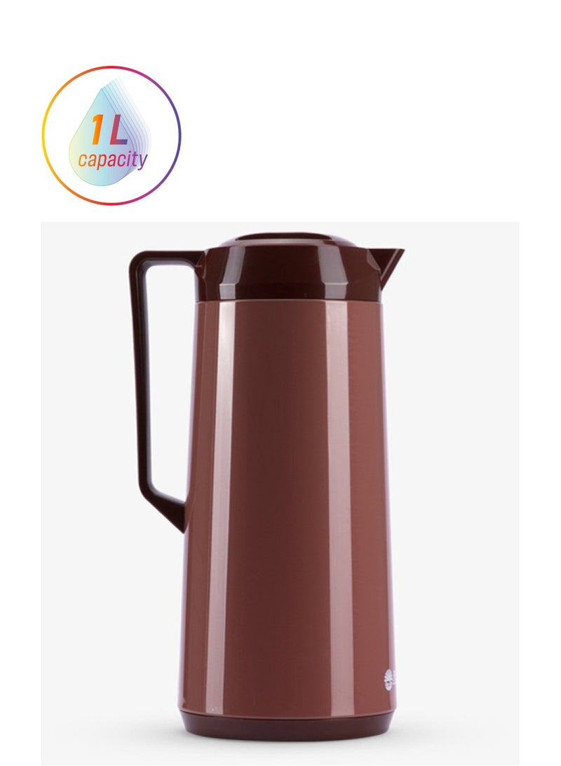 ترمس شاي وقهوة بلاستيك 1 لتر أحمر غامق