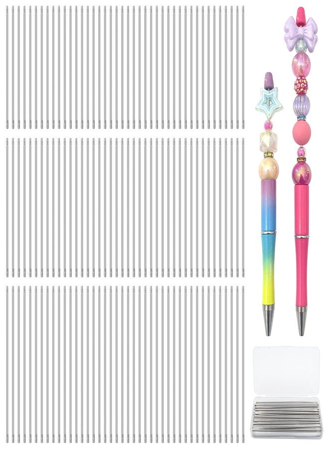 DASTTUIS 50 Pcs Pen Extenders for Beadable Pens Bulk - Mixed 3 Sizes Stainless Steel DIY Beaded Pens Extender Rods with Blank Metal Bars Replacement, Office Accessories & Craft Gifts for Teachers - Image 1
