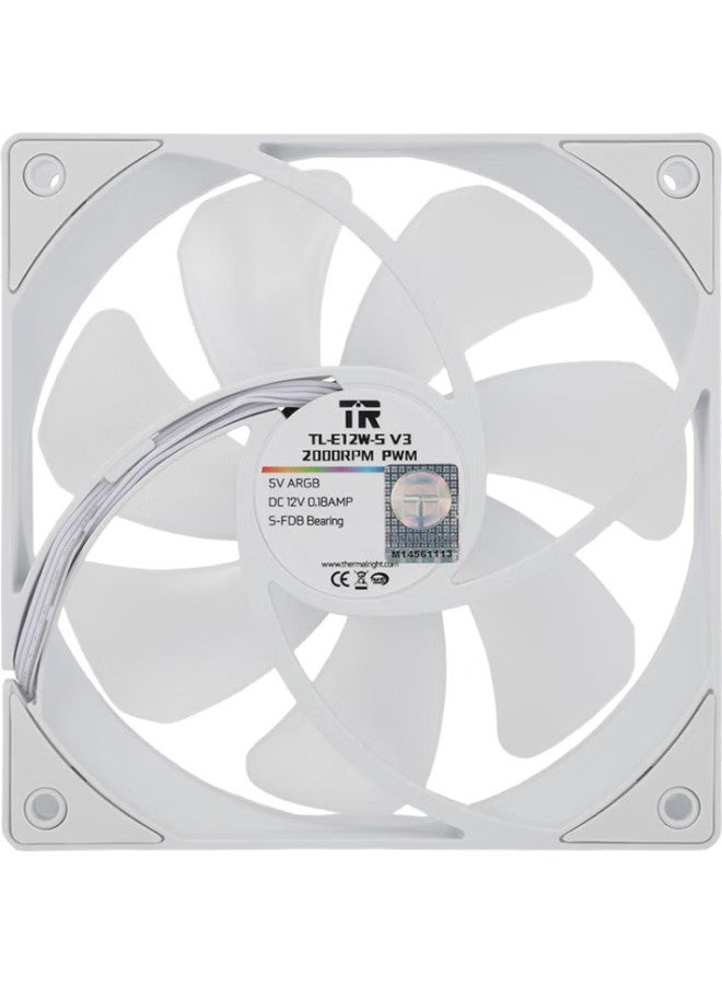 Thermalright Thermalright Tl-E12W V3 12Cm Pwm Case Cooling Fan, 2000 Rpm, S-Fdb Bearing, 4Pin Pwm, Rgb Fan - Image 2