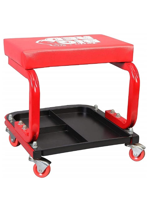 Torin Rolling Creeper Garage Shop Seat Padded Mechanic Stool with Tool Tray Storage
