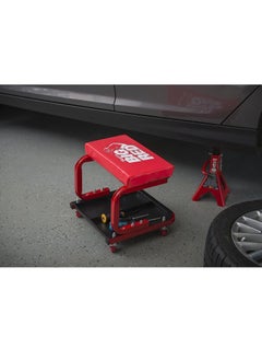BIG RED Torin Rolling Creeper Garage Shop Seat Padded Mechanic Stool with Tool Tray Storage  - Image 4