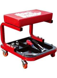 BIG RED Torin Rolling Creeper Garage Shop Seat Padded Mechanic Stool with Tool Tray Storage  - Image 3