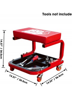BIG RED Torin Rolling Creeper Garage Shop Seat Padded Mechanic Stool with Tool Tray Storage  - Image 5
