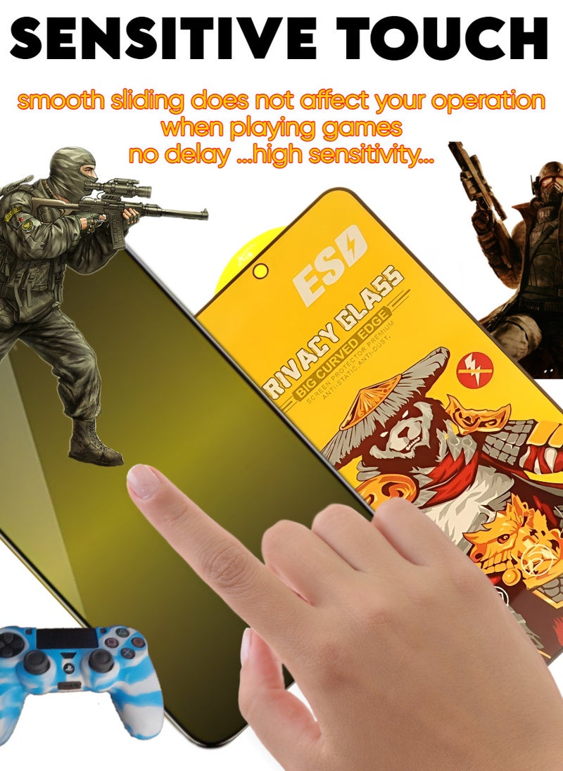 ESD 2 Pieces Tempered Dustproof Privacy Glass Screen Protector Compatible For Samsung Galaxy A51 - Image 3