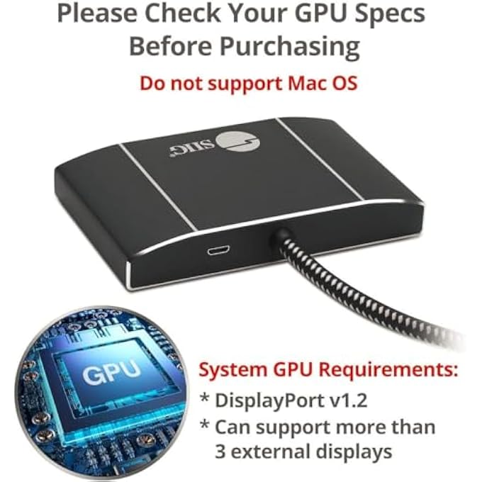 SIIG 4K 3 PORT DISPLAY PORT TO HDMI MST HUB 4K UHD - 1X3 DP TO HDMI MULTI MONITOR MULTI-STREAM TRANSPORT (MST) TECHNOLOGY SPLITTER - Image 2