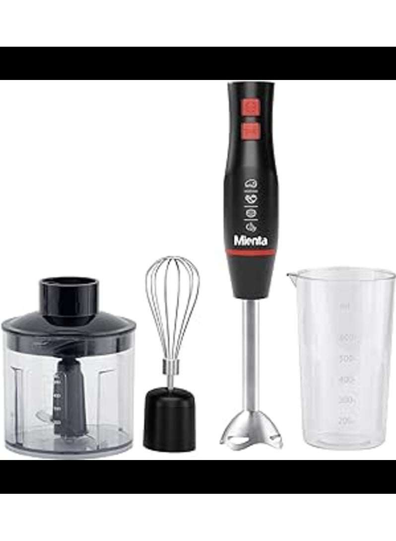 Mienta Mienta Hand Blender, 450 Watt, 1 Liter, 600 mm Chopper - Black - HB111138B  - Image 1