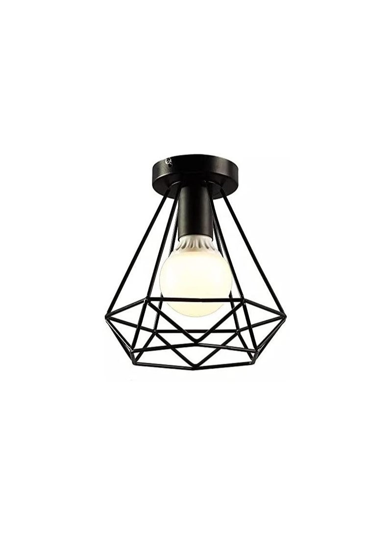 الروضة للإضاءة | حديث ديكور LED E27 معلقة مصباح سقف اضاءة داخلية مصباح معلق دلاية سقف مودرن | مناسبة لأي غرفة| | اللون: اسود | المقاس: 27x21x21 سم - Image 2