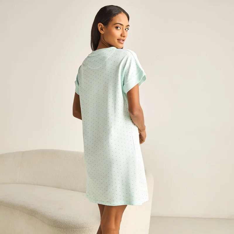 Splash FAV  Stitch Print Nighty Cotton with Crew Neck for Women | Best Price UAE