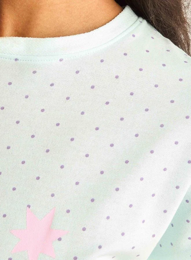 Splash FAV  Stitch Print Nighty Cotton with Crew Neck for Women | Best Price UAE