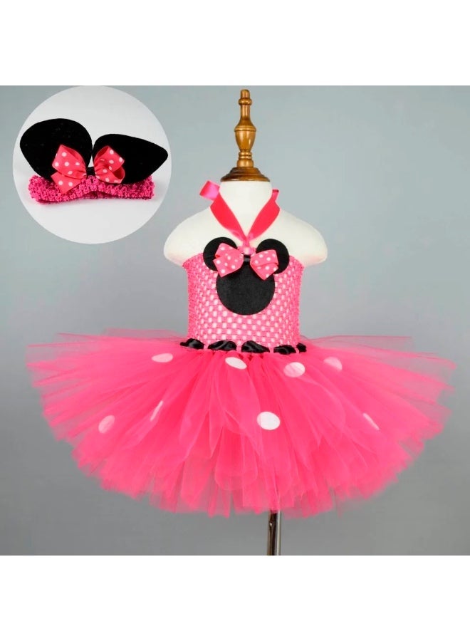 Minnie Mouse Inspired Pink Tutu Dress for Girls - Image 3