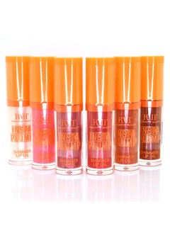 Romantic Beauty 6 Full Set of Linsta Plump Shimmer Lip Oil Balm Stick Glosses  Zipper bag 