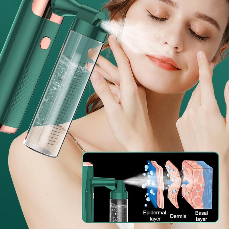 klarako Nano Steam Gun,Face Moisturizing,Nano Facial Mister,Mini Cool with Large Capacity,Handheld Atomizer Sprayer, 1000mAh Electric Fogger Machine for Home Office School(Dark Green) - Image 2