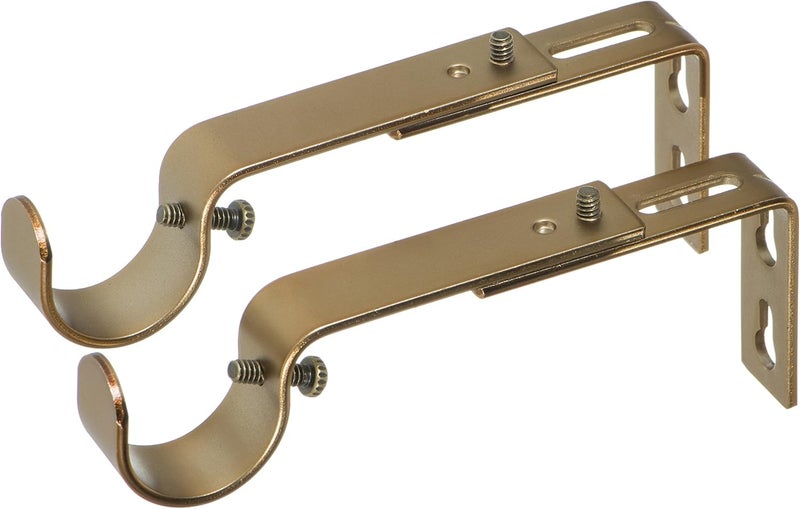 Ivilon Adjustable Brackets for Curtain Rods - for 1 or 1 1/8 Inch Rods. Set of 2 - Warm Gold - Image 2