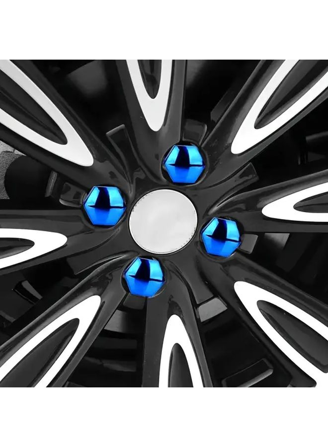 20pcs Blue 19mm Electroplated Car Wheel Hub Caps Tire Dust Protection Decorative Plastic Covers - Image 5