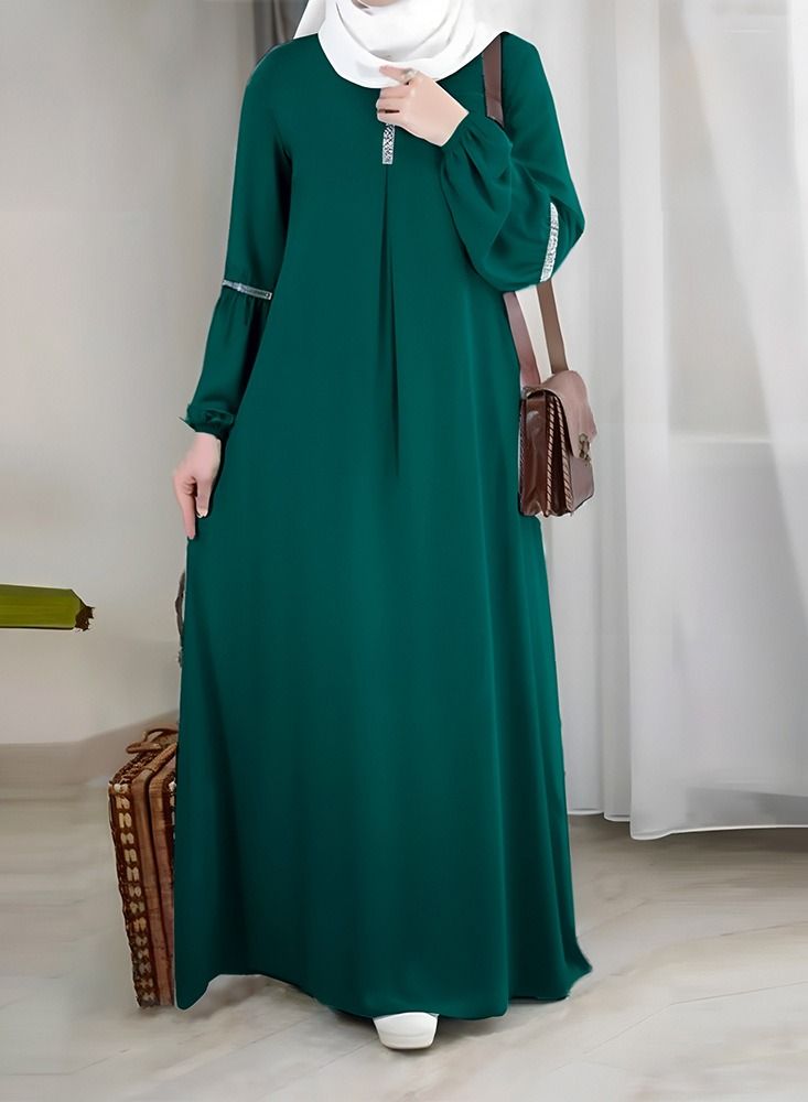 KUYING Fashion Long Sleeved Dress Casual Sequin Sun Skirt Clothing 