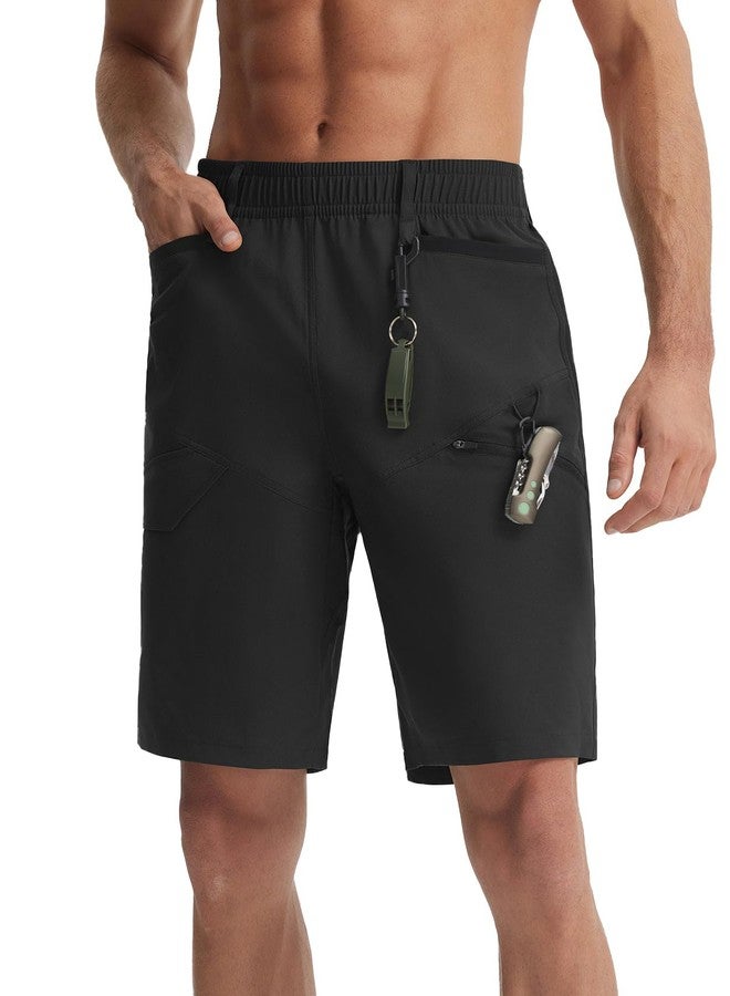 baleaf Mens Hiking Shorts with 6 Pockets 11'' Cargo Golf Quick Dry Lightweight Water Resistant Outdoor Travel Shorts Black L - Image 1