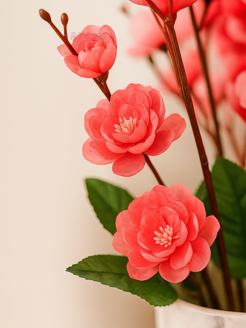 ARTSY® Artificial Flowers Bunch for Decoration Cherry Blossom, Ideal for vase, Home, Office Decor, Gifts, Craft, Artificial Plants for Decoration, Without vase, Pink Maroon, Combo, 2 Pieces - Image 4