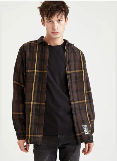 DeFacto Regular Fit Long Sleeve Check Patterned Shirt