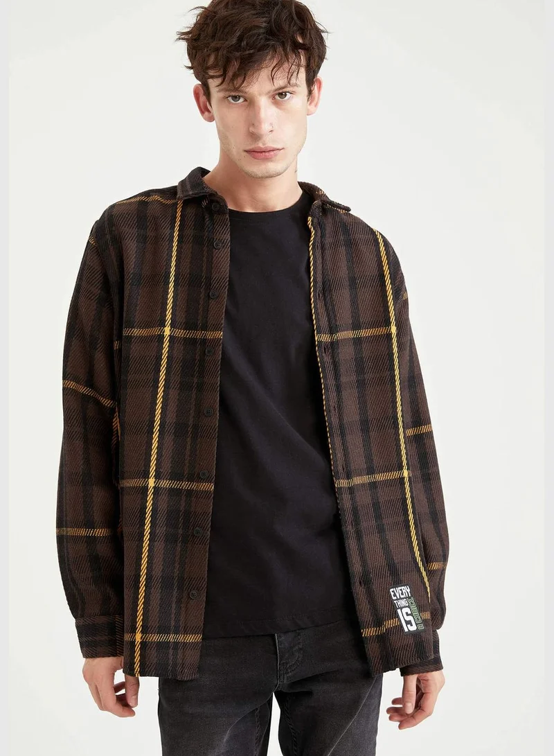DeFacto Regular Fit Long Sleeve Check Patterned Shirt
