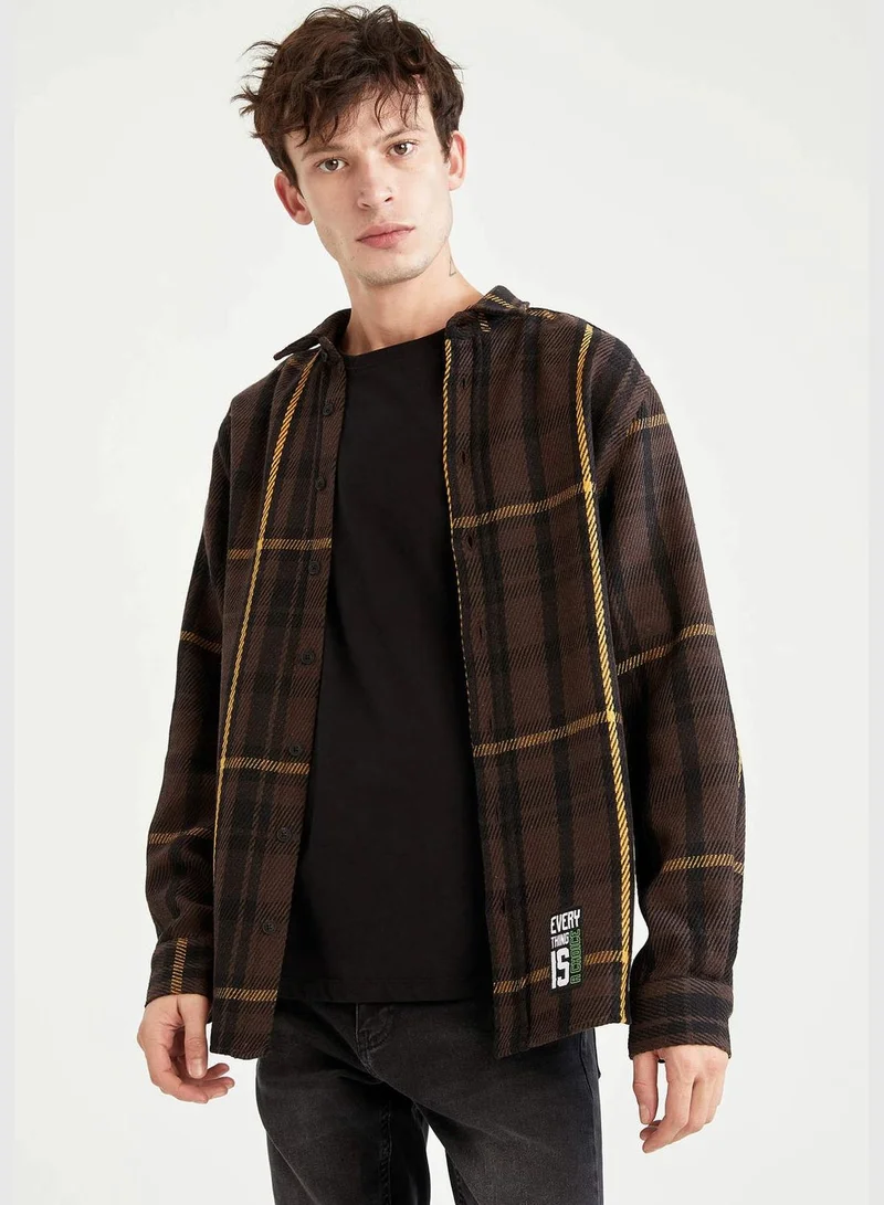 DeFacto Regular Fit Long Sleeve Check Patterned Shirt