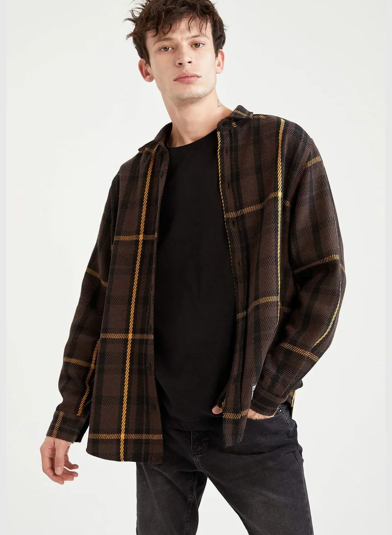 DeFacto Regular Fit Long Sleeve Check Patterned Shirt