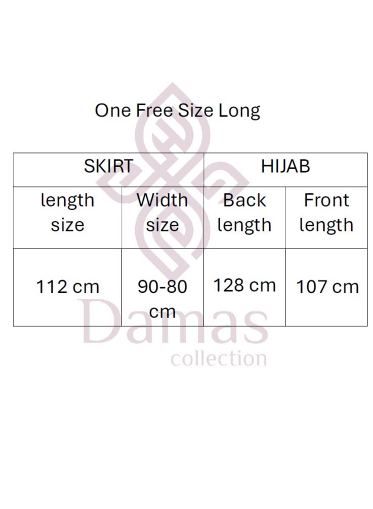 اسدال صلاة نسائي من قطعتين حجاب وتنورة بالاكمام - طقم صلاة  قطعتين بالاكمام - طقم ملابس الصلاة بالاكمام .