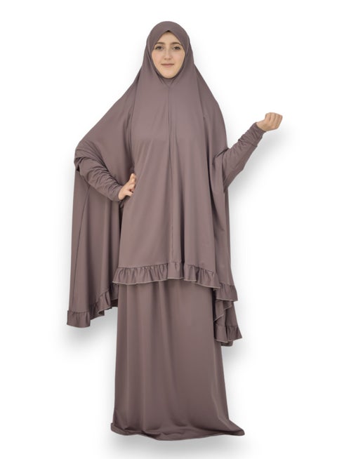 Two Piece Islamic prayer dress women with sleeve - Prayer Clothes for Women - Prayer Abaya For women - Jilbab 2 piece, Umrah essentials for women - Prayer set