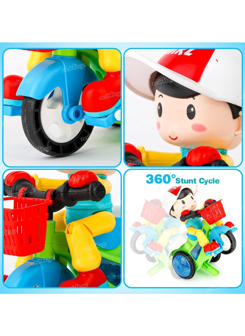 360 Degree Rotating Stunt Car Bump and Go Toy with 4D Lights, Dancing Toy, Battery Operated Toy - Assorted Color