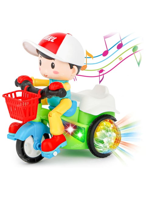 360 Degree Rotating Stunt Car Bump and Go Toy with 4D Lights, Dancing Toy, Battery Operated Toy - Assorted Color