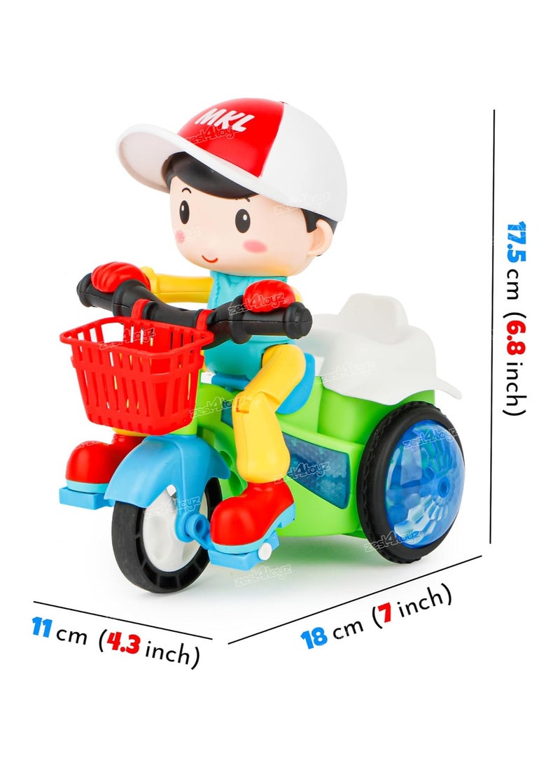 360 Degree Rotating Stunt Car Bump and Go Toy with 4D Lights, Dancing Toy, Battery Operated Toy - Assorted Color