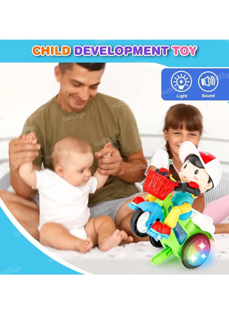 360 Degree Rotating Stunt Car Bump and Go Toy with 4D Lights, Dancing Toy, Battery Operated Toy - Assorted Color
